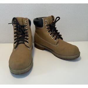 STATE STREET Beige Work Boots Waterproof Solid Lace up Round Toe Casual Mens 6